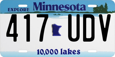 MN license plate 417UDV