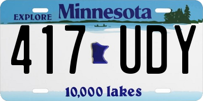 MN license plate 417UDY