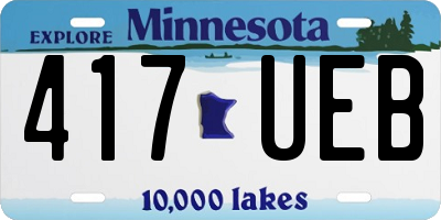MN license plate 417UEB