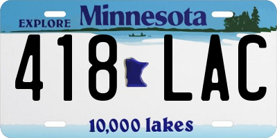 MN license plate 418LAC