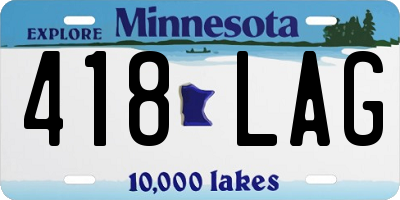 MN license plate 418LAG