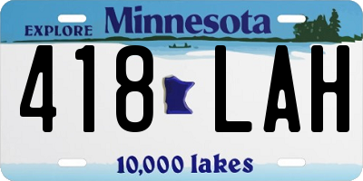 MN license plate 418LAH