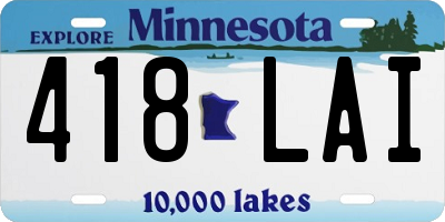 MN license plate 418LAI