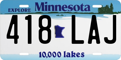 MN license plate 418LAJ