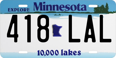 MN license plate 418LAL