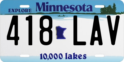 MN license plate 418LAV