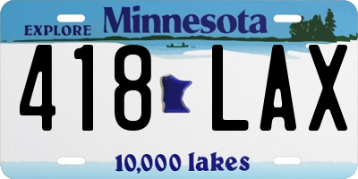 MN license plate 418LAX