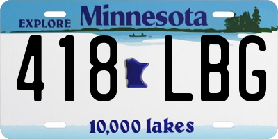 MN license plate 418LBG