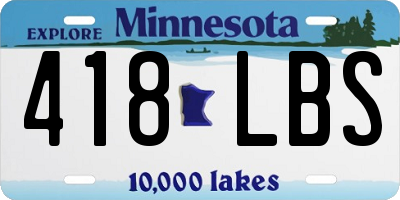 MN license plate 418LBS