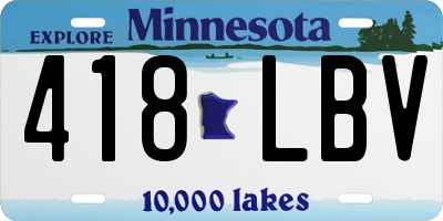 MN license plate 418LBV