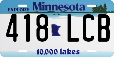 MN license plate 418LCB