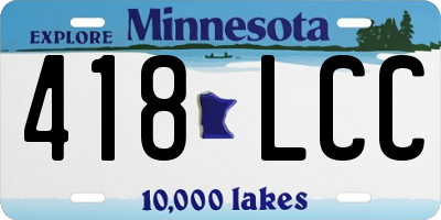 MN license plate 418LCC