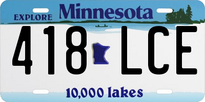 MN license plate 418LCE