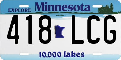 MN license plate 418LCG