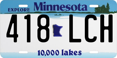 MN license plate 418LCH