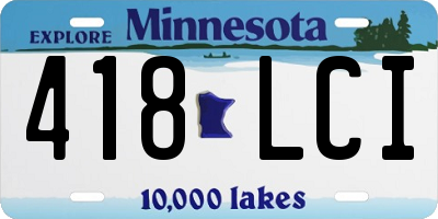 MN license plate 418LCI