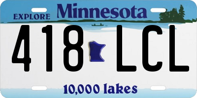 MN license plate 418LCL