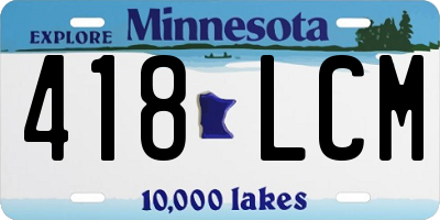 MN license plate 418LCM