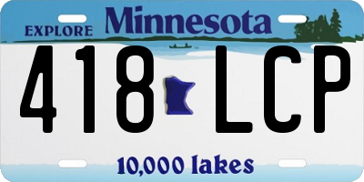 MN license plate 418LCP