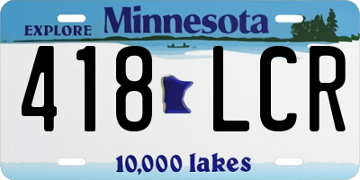 MN license plate 418LCR