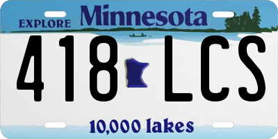 MN license plate 418LCS