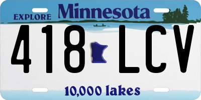 MN license plate 418LCV