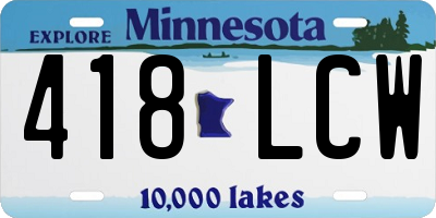 MN license plate 418LCW