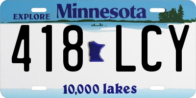 MN license plate 418LCY