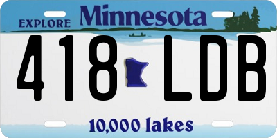 MN license plate 418LDB