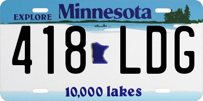 MN license plate 418LDG