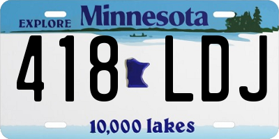 MN license plate 418LDJ