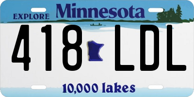 MN license plate 418LDL