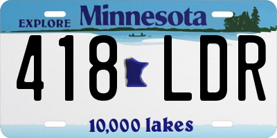 MN license plate 418LDR