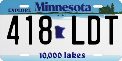 MN license plate 418LDT
