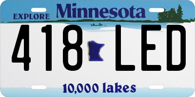 MN license plate 418LED