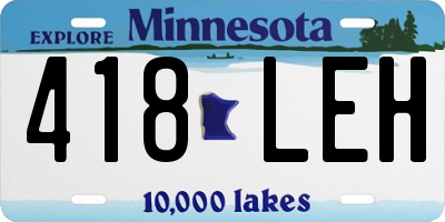 MN license plate 418LEH