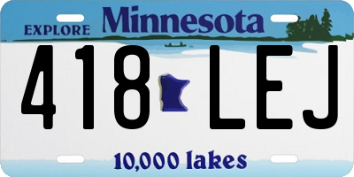 MN license plate 418LEJ