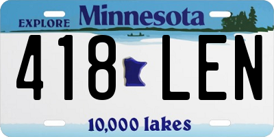 MN license plate 418LEN