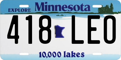 MN license plate 418LEO
