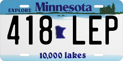MN license plate 418LEP