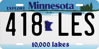 MN license plate 418LES