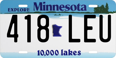 MN license plate 418LEU