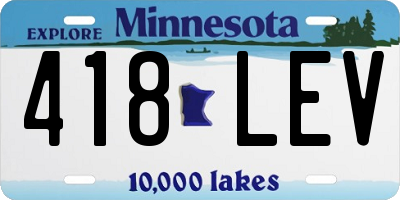 MN license plate 418LEV