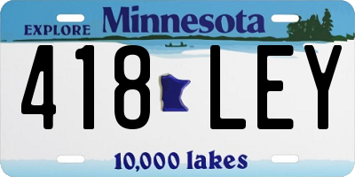 MN license plate 418LEY
