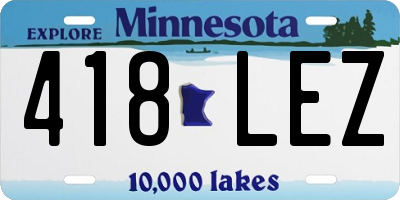 MN license plate 418LEZ