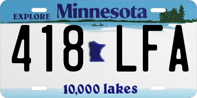 MN license plate 418LFA