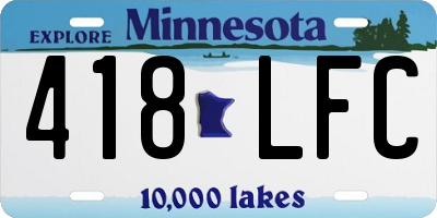 MN license plate 418LFC