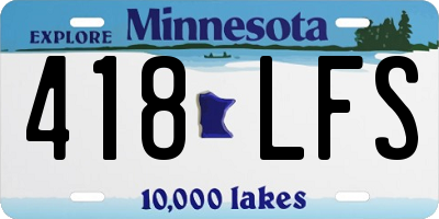 MN license plate 418LFS