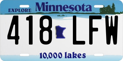 MN license plate 418LFW