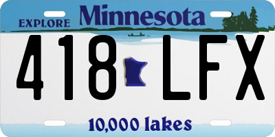 MN license plate 418LFX